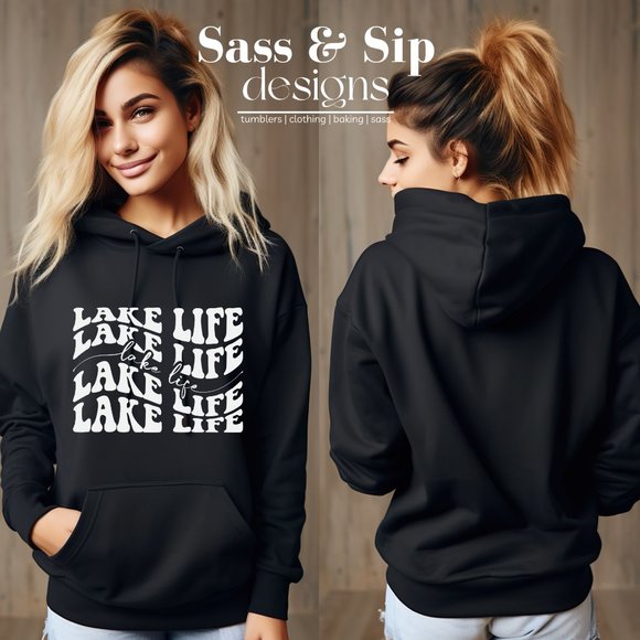 Lake Life. Hoodie. Oversized. Comfort. Camping. Casual Wear. - Picture 1 of 2